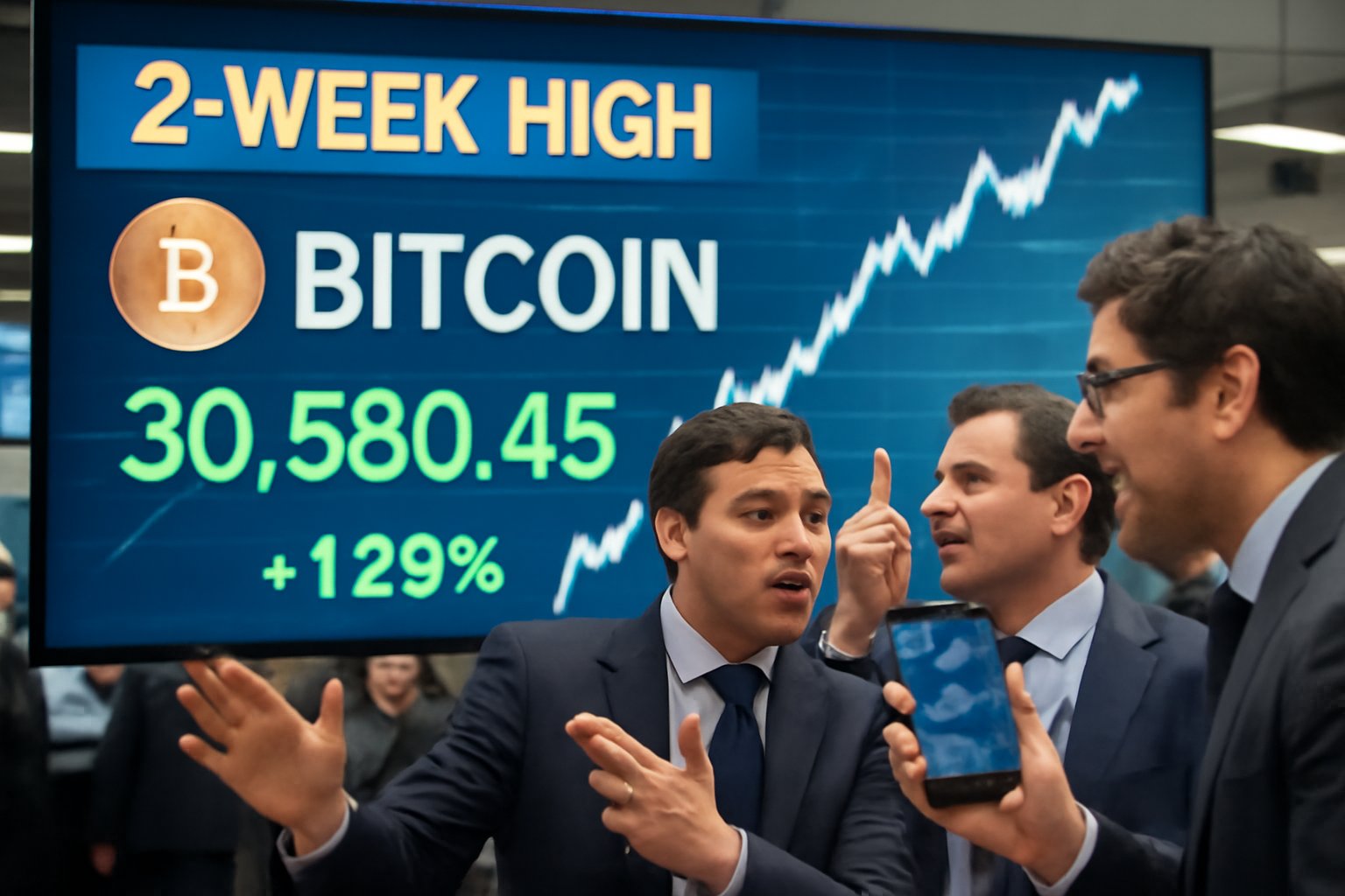 Search query: "Bitcoin price surge December 2025 $90,000 two-week high market recovery news"